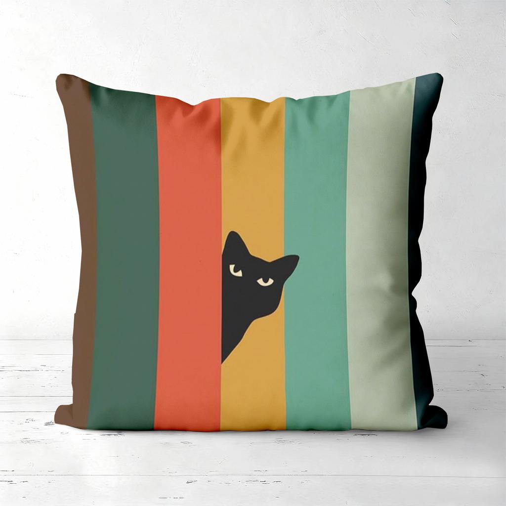 Cute Black and White Cat Pattern Throw Pillow Cushions Polyester pillowcase, sofa decorative cushion cov Headboard Pillow