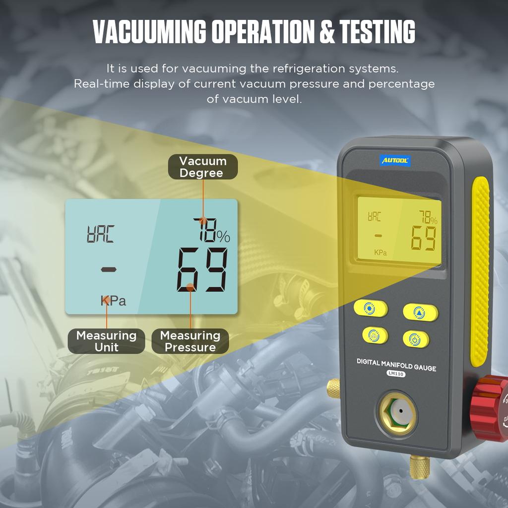 Buy Digital Manifold Pressure Gauge Digital Manifold Gauge System Kit Pressure Gauge Refrigeration Meter Bluetooth External Vacuum Digital Manometer Testing Air Conditioning And Refrigeration Systems - View #11