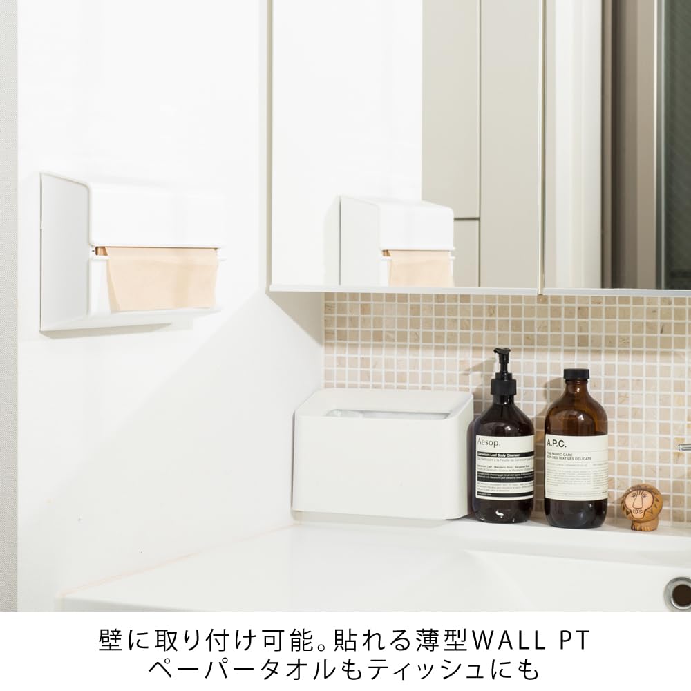 ideaco Wall-Mountable Paper Towel/Tissue Holder, White, WALL PT