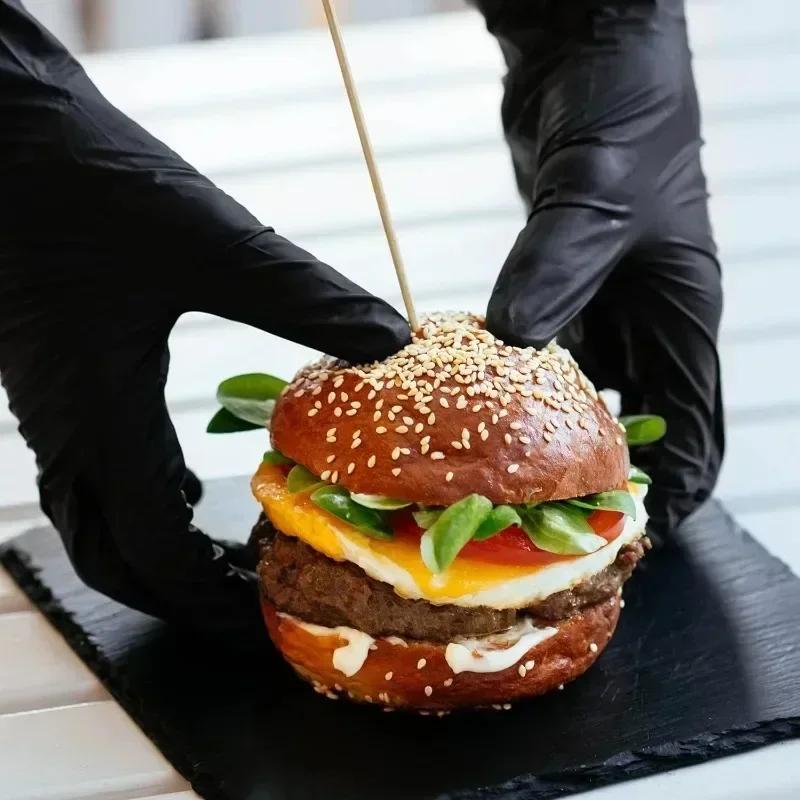 100 STÜCK Haushalt Stark Schwarz Einweg Nitrilhandschuhe PVC Latexfrei Antistatisch Garten Tierpflege Tattoo Arbeit Ölbeständige Handschuhe