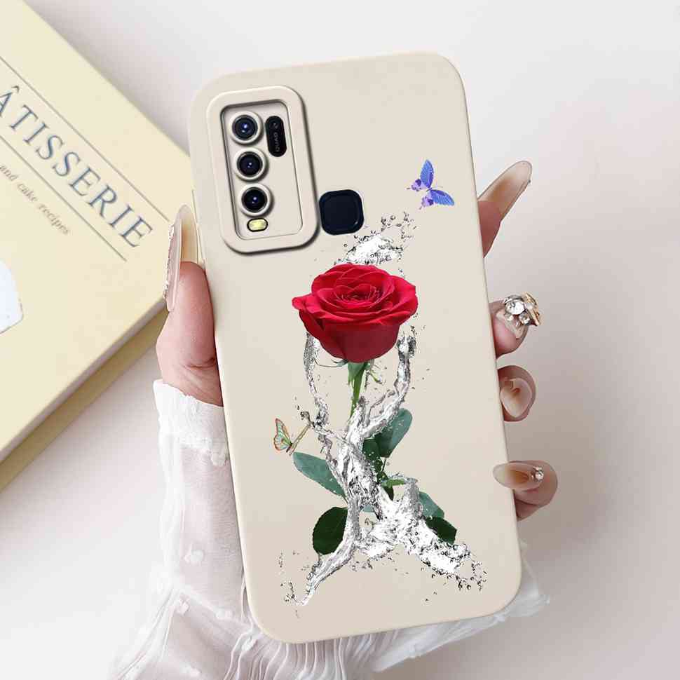 For vivo Y50 2020 1935 6.53" Case Cherry Girl Soft Silicone Cover Cartoon Rabbit For Vivo y50 VIVO Y50 V1965A Phone Cases Bumper