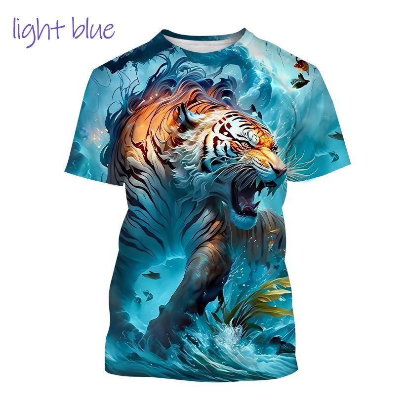 Animal White Tiger 3d Print Summer Men/Women O-Neck T-shirt Casual Short Sleeve Oversized T Shirt Fashion Tops Unisex Clothing