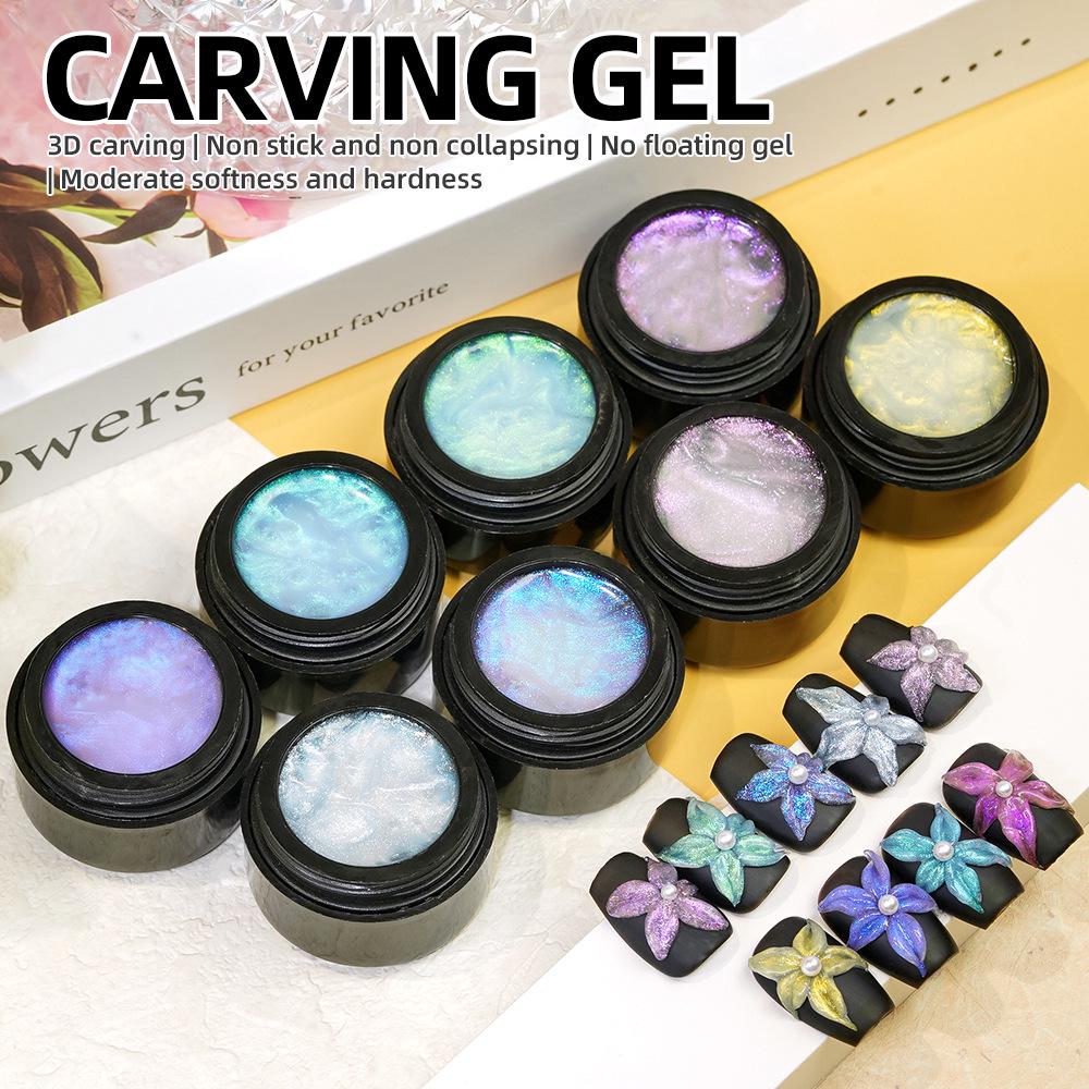 

Non-Sticky Nail Art Gel: Durable, Break-Resistant, No-Wash Formula with Shell Pattern Design.