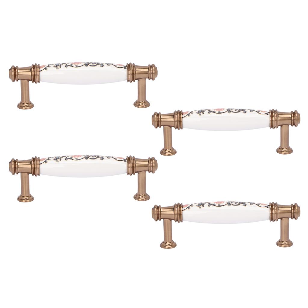 4 Sets Cabinet Door Handle Retro American Style Ergonomic Design Ceramic Furniture Drawer Handle