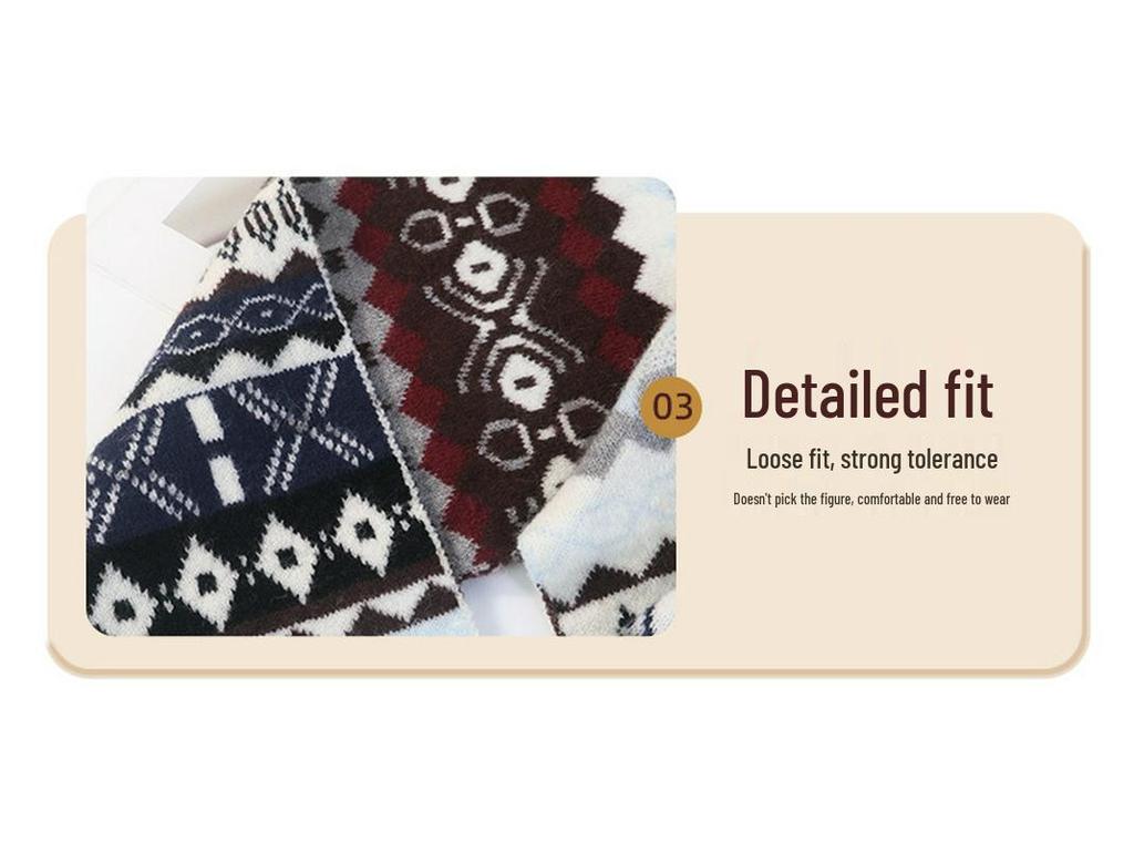 New Korean Style Fair Isle Winter Snood Shawl - Warm Striped Plaid Scarf