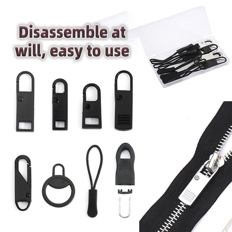 5Pcs Universal Metal Zipper Head Puller DIY Sewing Spring Lock Zipper Sliders Replacement Instant Repair for Clothing Bags Shoes