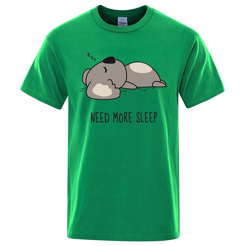 Need More Sleep Cartoons Bear Tshirt Street T-Shirts Hip Hop Unisex Tops Fashion Cotton Clothes Casual Breathable T Shirt