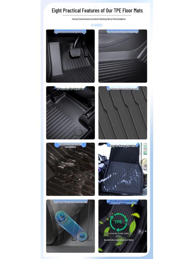 25 Tesla Model 3 (2023) TPE Floor and Trunk Mats - Full Coverage Accessories