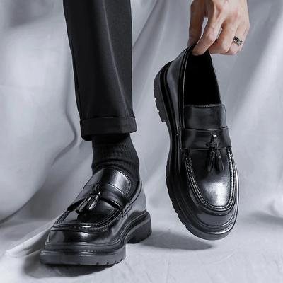 Mode Herr Högkvalitativa Tofs Loafers Läder Slip-on Formella Lyx Oxfords Skor Loafers Körning Fest Dejting Affärs Arbets Skor
