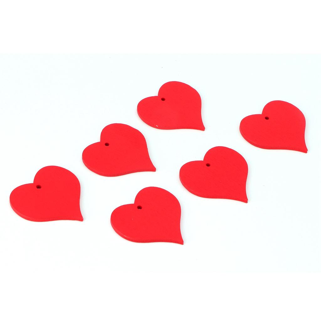 100 Stück Holzscheiben Handgefertigt Rot Herzförmiger Anhänger Basteln DIY Hochzeitsdekoration