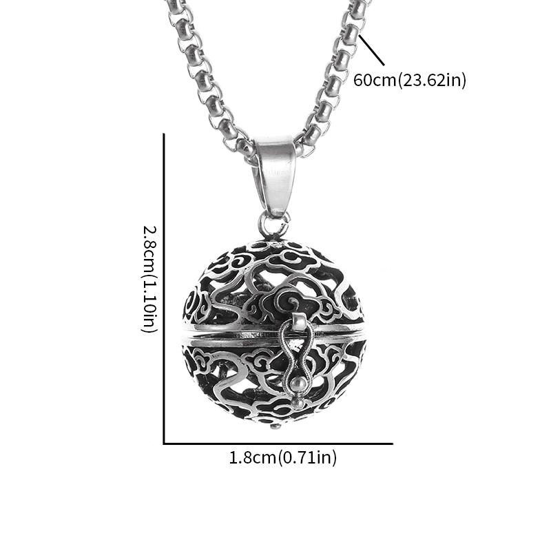 Exquisite Aromatherapie-Kugel Hohl Anhänger Kann geöffnet werden Halskette Geeignet für Männer und Frauen Retro Multifunktionaler Schmuck