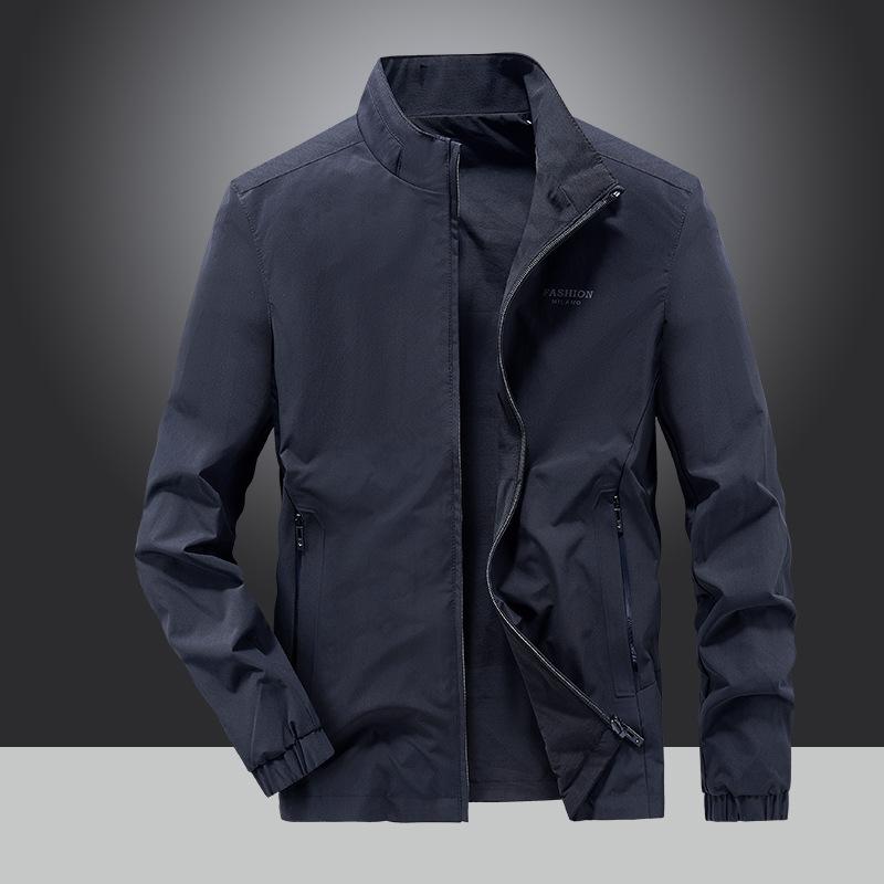 

Новая мужская двухсторонняя куртка повседневная ветрозащитная весна-осень воротник-стойка деловой универсальный большой размер топ L