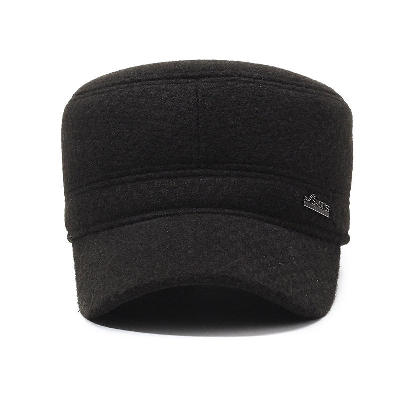 Middle-aged and Elderly Hats Men's Dad Hat Warm Ear Protection Old Man Duck Tongue Hat Autumn and Winter Elderly Grandfather Flat Hat