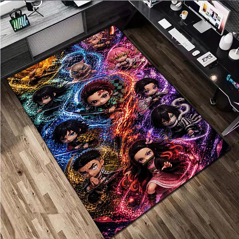 Powerful Anime Characters Home Carpet Office Decorative Carpet For Living Room Bedroom Door Mat Floor Rug Computer Chair Area Rug