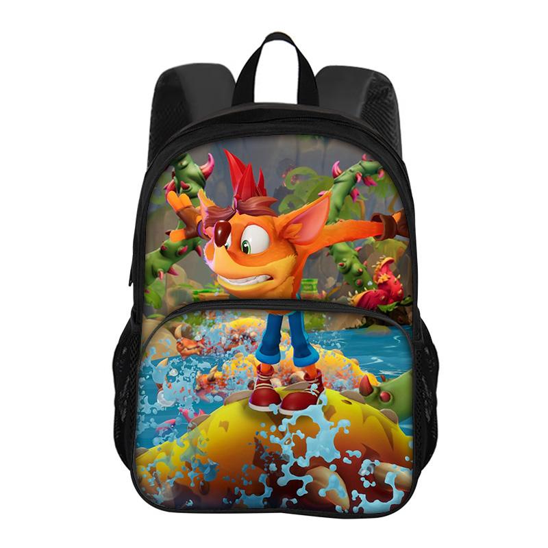 Crash Bandicoot Round Front Bag Backpack Cartoon Printed New Trendy High Quality Student's Best School Companion