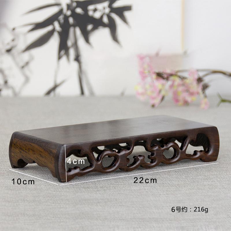 Vintage Wooden Tea Tray Rectangle Teapot Vase Display Stand Bonsai Statues Stone Pedestal Display Pedestal Flowerpot Home Decor