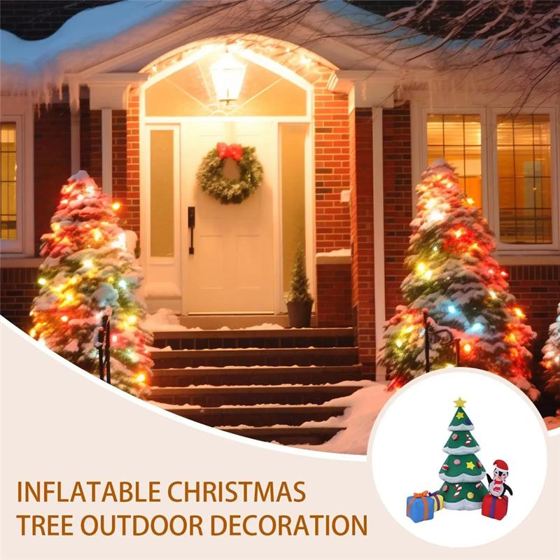 A84X-Outdoor Decorations Inflatable Christmas Tree 5.9Ft Lighted Holiday Party Blow Up Inflatables