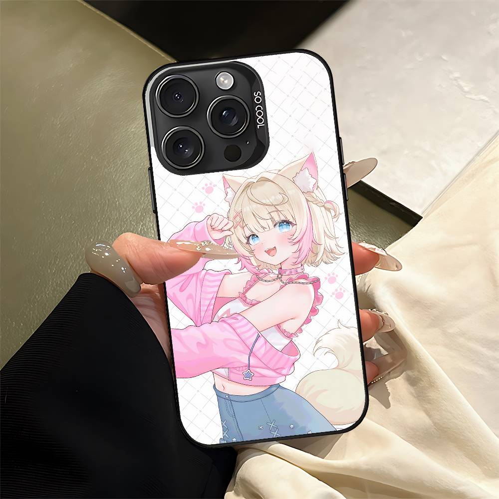 Cartoon F-FUWAMOCO Phone Case For IPhone 17 16 15 14 13 12 11 Pro Max Plus Color Shockproof Back Silver Cover
