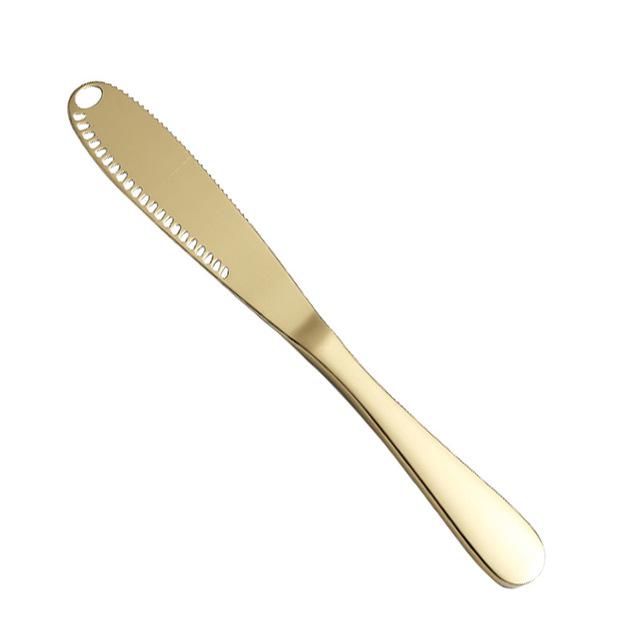 Cuchillo para mantequilla con agujeros, cuchillo para postre y queso, cuchillo para mermelada, cubiertos, toallita para tostadas, cortador de crema, pan y queso, herramientas de cocina