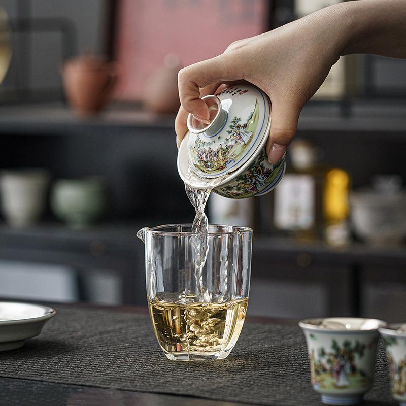 Simple High-End Gift Box Gift Item Souvenir Ceramic Tea Set Gaiwan Set Household Tea Cup Kung Fu Tea Set
