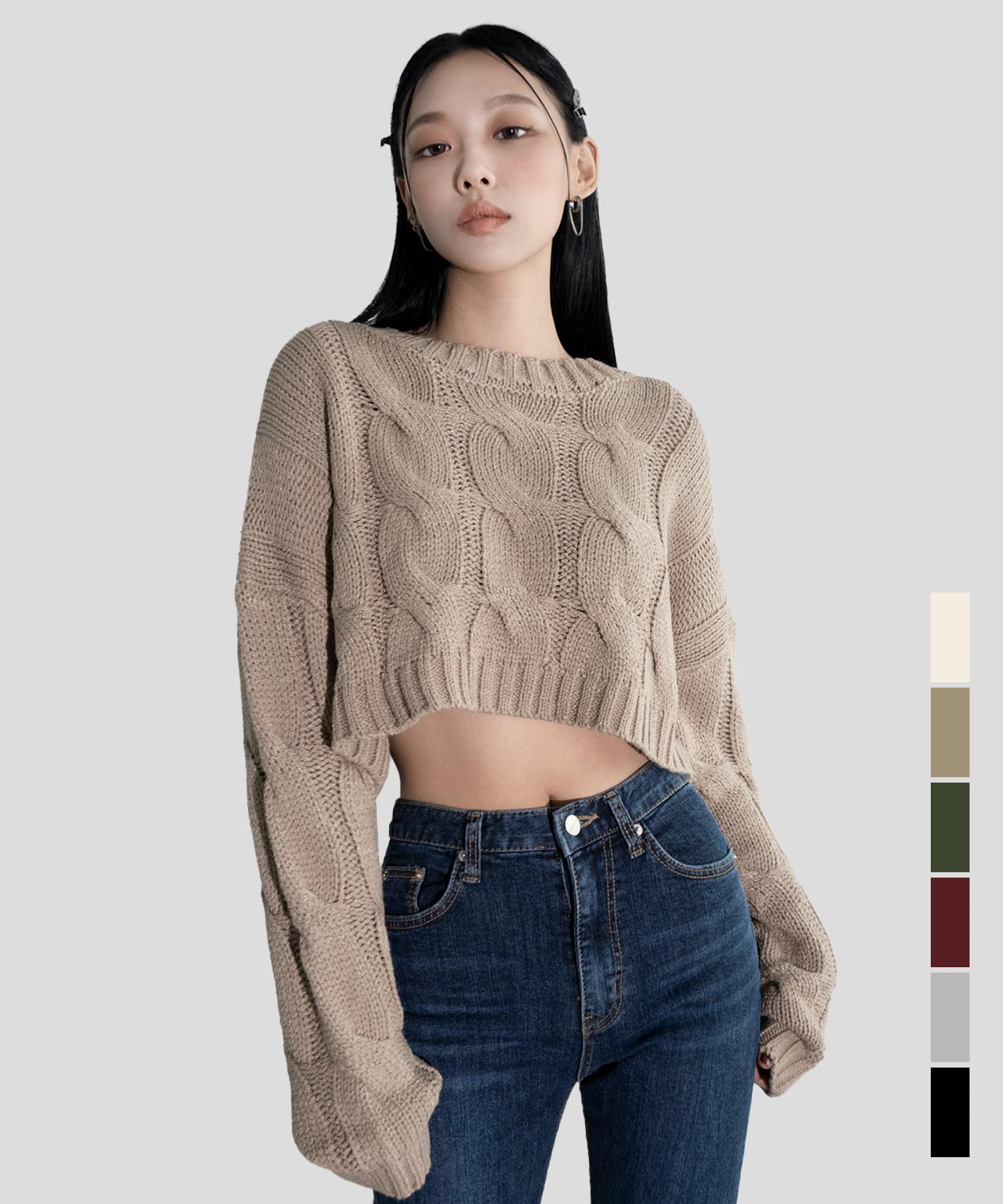 Urban Dress Twisted Cropped Knit - 6Col Ivory Free