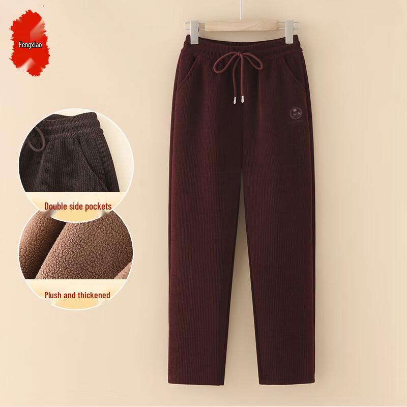 

Women s Corduroy Fleece-Lined High-Waist Winter Pants 3XL