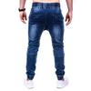 Herren Zerkratzte Stretchige Zerrissene Skinny Biker Jeans Slim Fit Denimhosen Herren Elastischer Bund Haremshose Herren Jogger