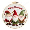 Christmas DIY Embroidery Needlepoint Starter Kits with Pattern Cotton Needles & Instruction DIY Cross Stitch Kits for Beginners