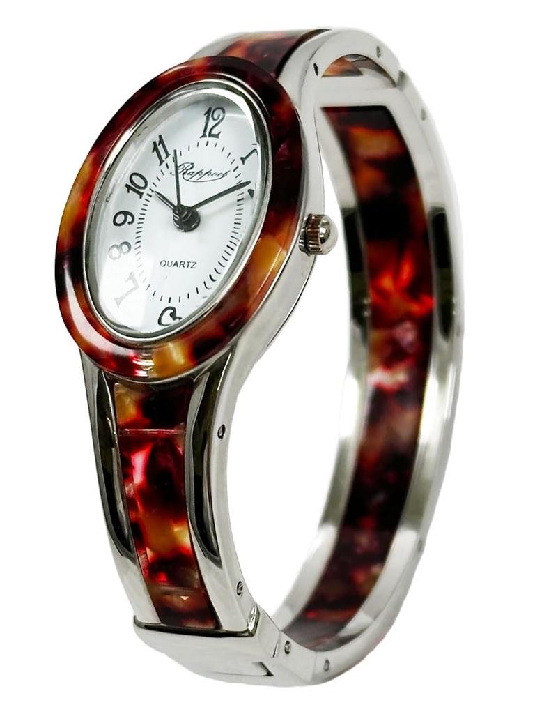 Wristwatch Rapole Oval Bangle Watch Silver Slim 188271 Red [Takeuchi Shoji] Women's