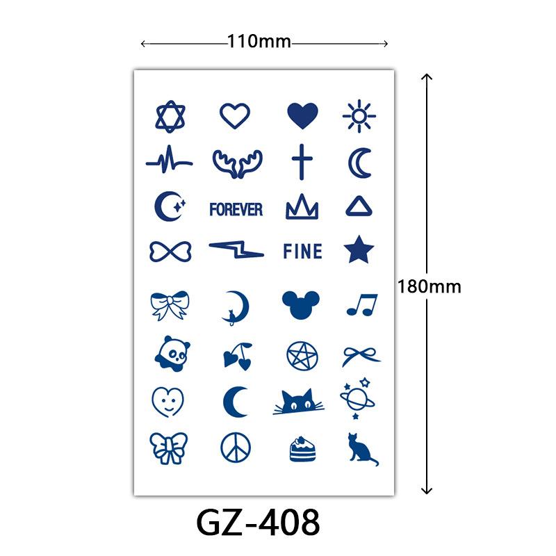 Autocolante Tatuaj Herbal, Autocolante Tatuaj cu Suc, Autocolante Tatuaj Semi-Permanent cu Litere Englezești Tatuaj