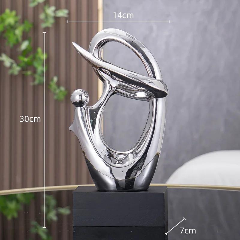 

Ceramic Ornaments Abstract Human Body Golden Geometric Sculpture Decorative Figurines Home Decoration Accessories Home Decor