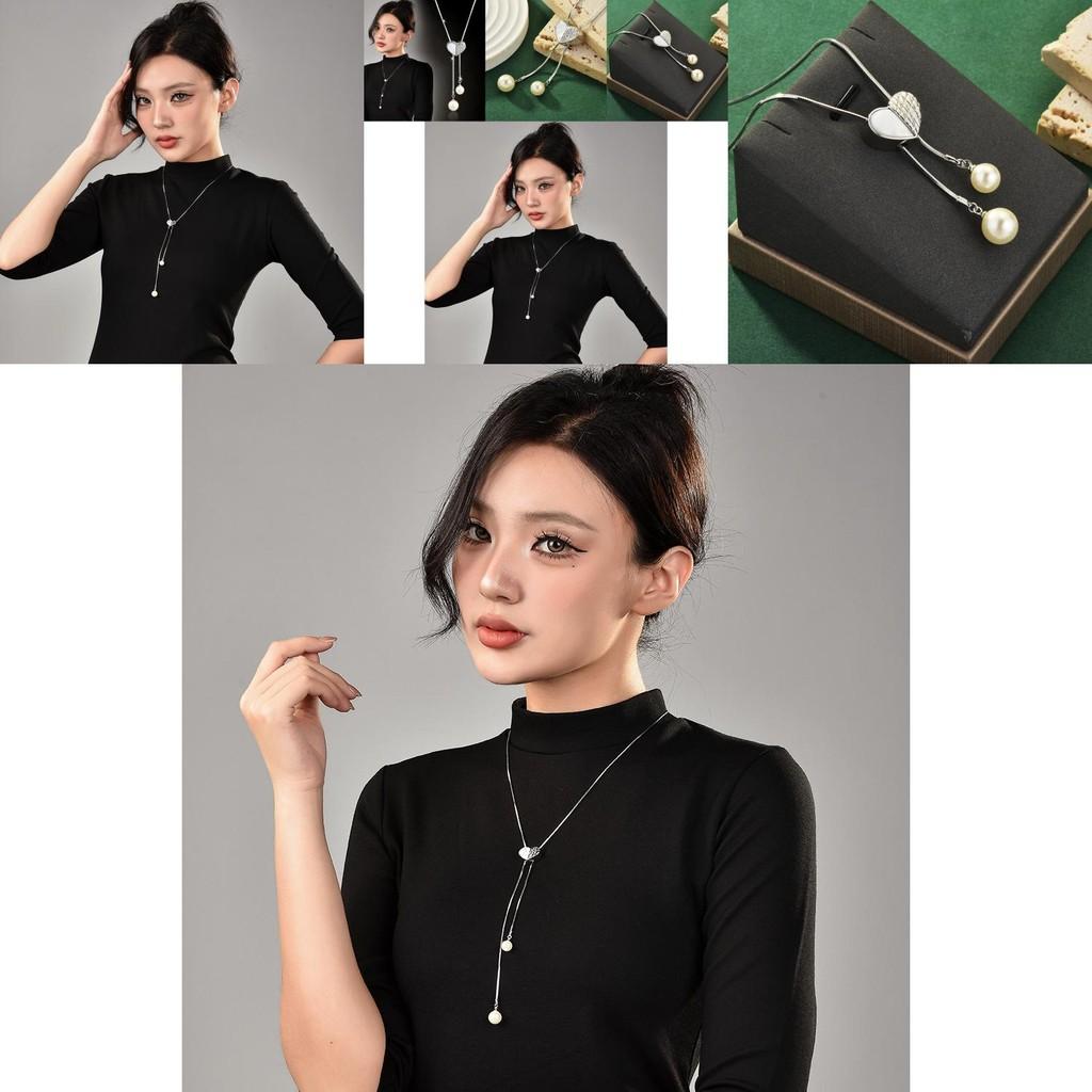 Unique Magnetic Heart Shaped Necklace With Elegant Pearl Drop For Fashionable Women