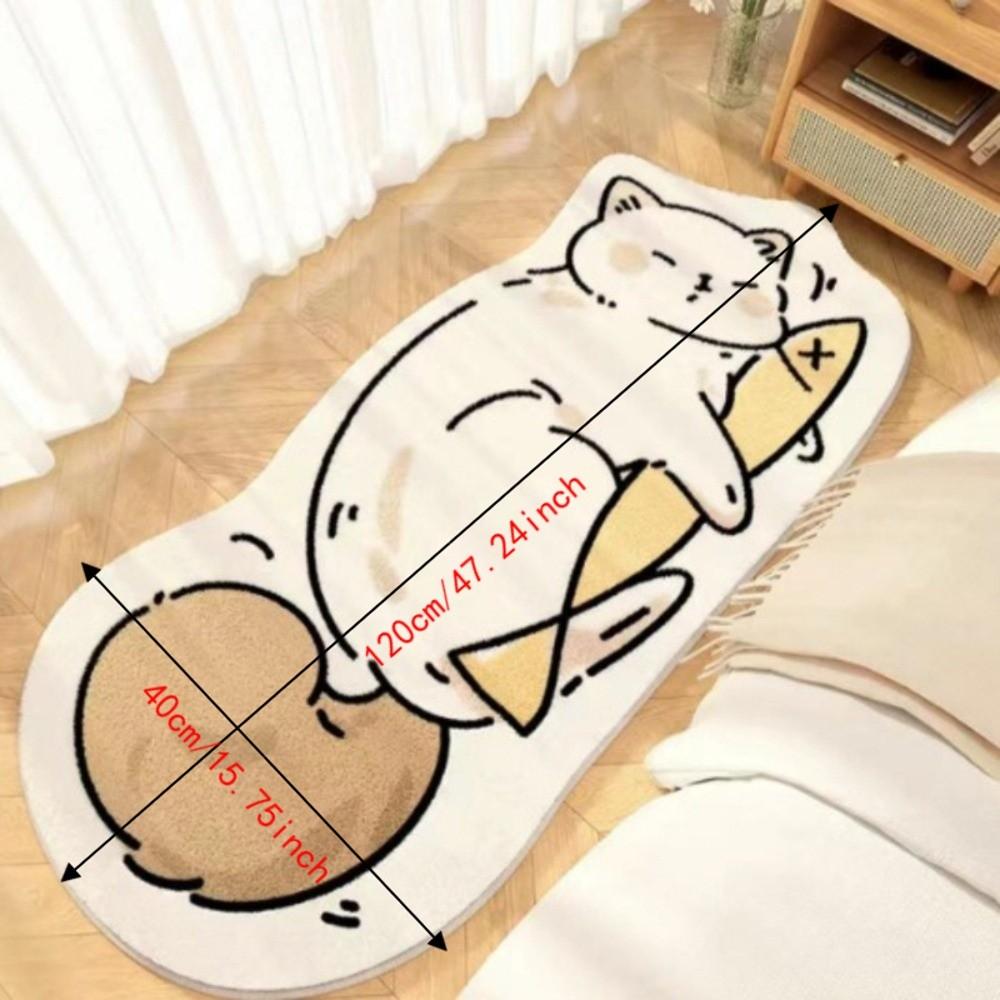 Non Slip Cat Shaped Floor Mat Soft Floor Mat Cartoon Bedroom Rug  for Bedroom