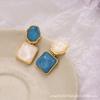 Irregular Geometric Blue And White Stud Earrings Are White, Fresh, Niche Design, Unique Earrings, Exaggerated Temperament Earrings