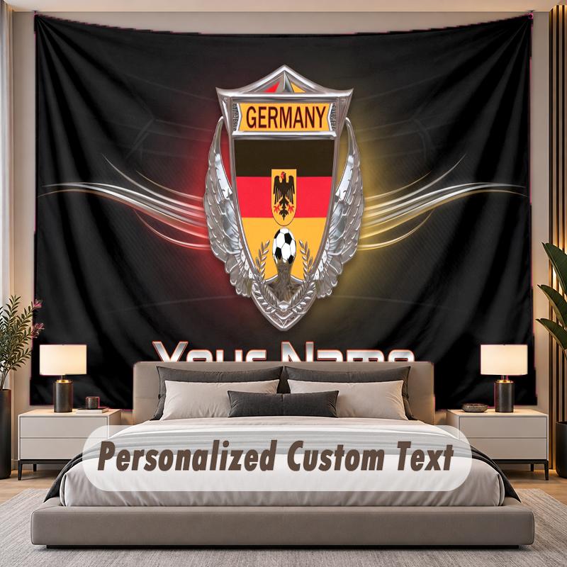 Custom Name Text Tapestry Germany national football team Personalized Polyester Wall Tapestry For Bedroom And Room