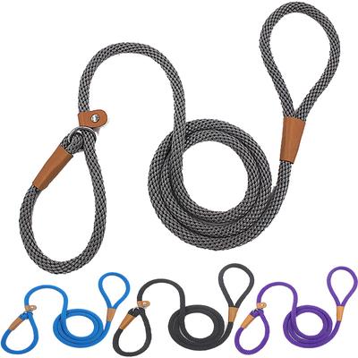 Hundehalsband, Hundeleine, Schlupfleine, robustes geflochtenes Seil, verstellbares Schlaufenhalsband, Trainingsleinen für mittelgroße und große Hunde