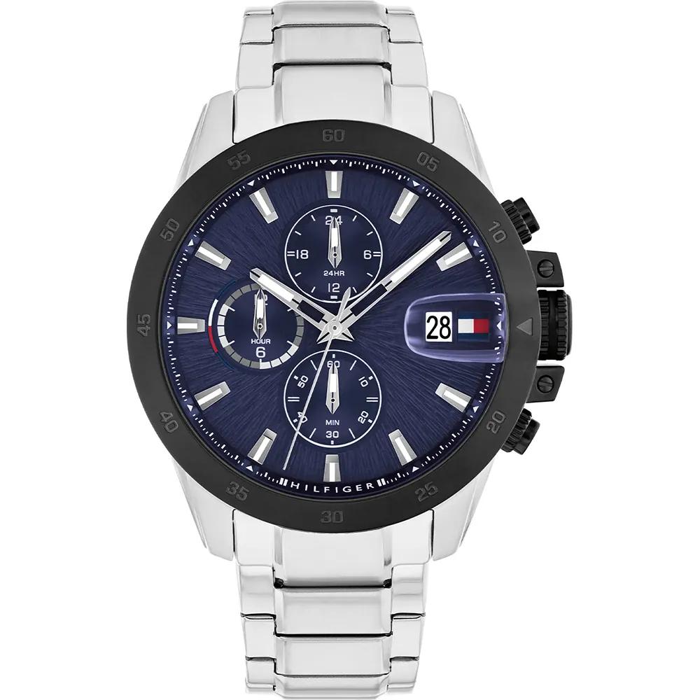 Tommy Hilfiger Jameson Dark blue Stainless steel Silver Men s Quartz Watch 1792198 темно-синий