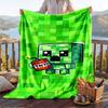 Warm Flannel Blanket Minecraft Pattern, Lightweight Comfortable Throw Blanket for Bed Sofa Use