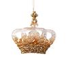 Golden Translucent Christmas Snowflake Pendant Crystal Prism Wreath Elk Deer Ornaments  Home