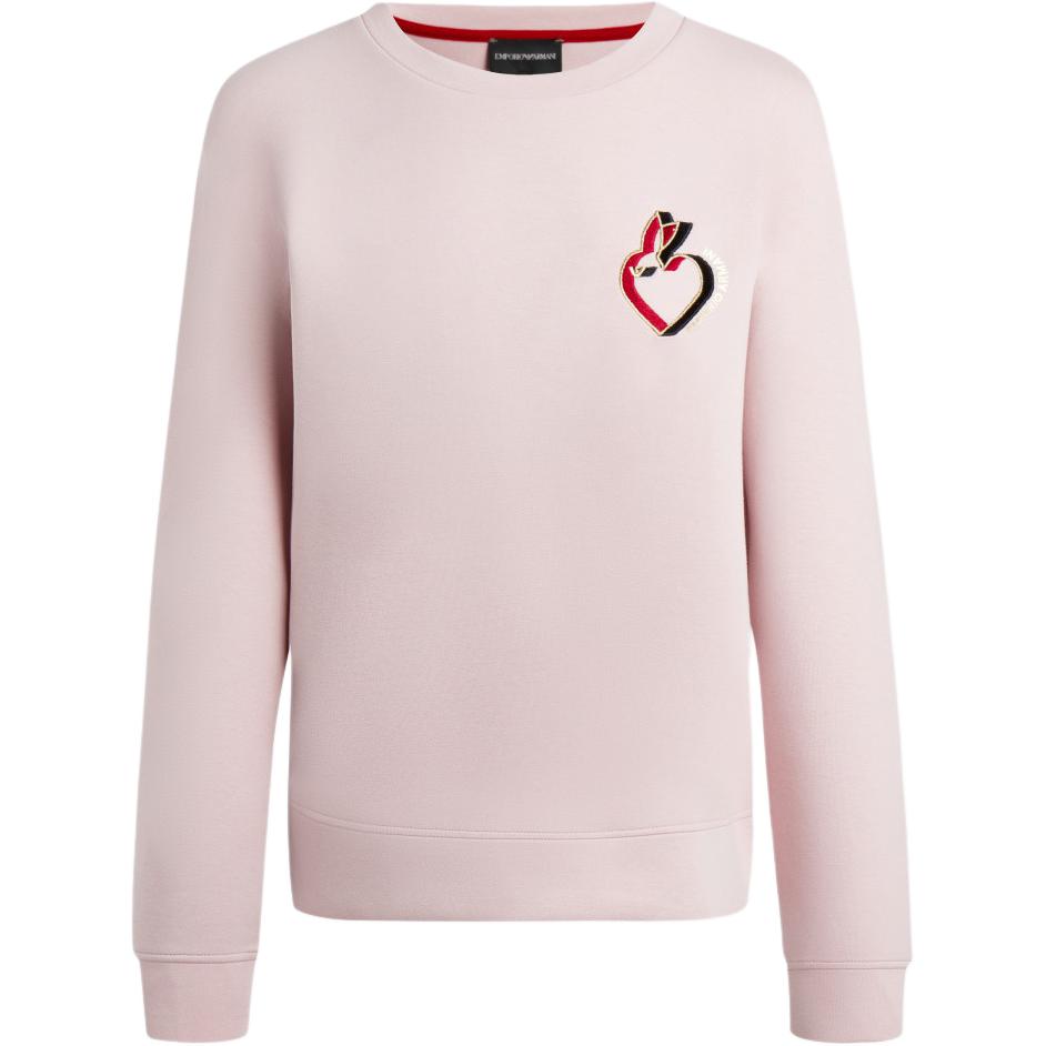 Emporio Armani Ss25 Rabbit Print Crew Neck Pullover Long Sleeve Sweatshirt Women sweatshirt Pink 3R2M6I-1JHSZ-0324 L 15600₽