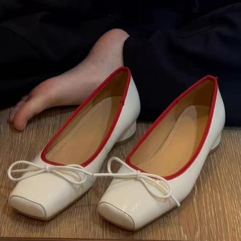 Patent Leather Fashion Mary Jane Shoes Women Pumps Shallow Women Shoes Bow Low Heel Elegant High Heels Female Zapatos De Mujer