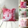 Red Abstract Art Pattern Pillow Case Double-Sided Plush Sofa Cushion Covers Organic Breathable Invisible Zipper