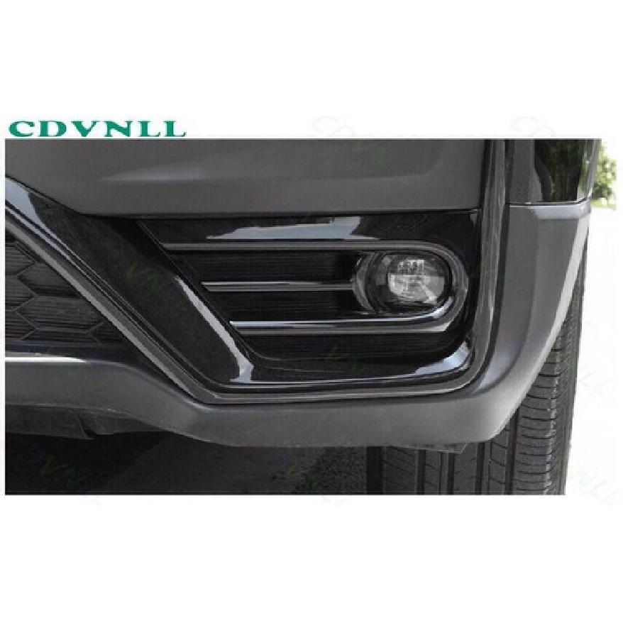 Exterior Rear Fog Light Frame Cover 2* For Honda CR-V CRV 2017- Bright Black