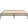Bed Frame in Sonoma Oak Finish 140 x 200 cm Made of Wood Based Material and Metal
