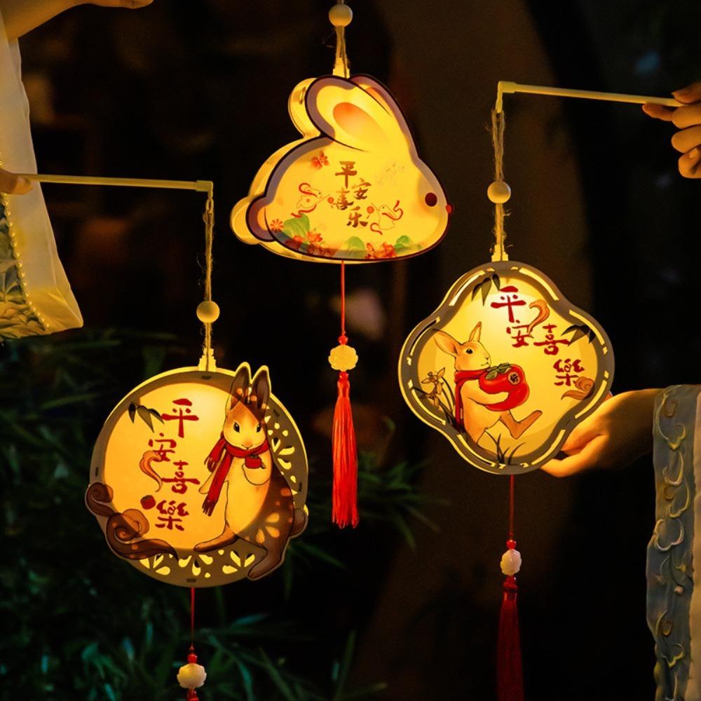Chinese Middle Autumn Festival Lantern Paper Rabbit Lantern  Women Children