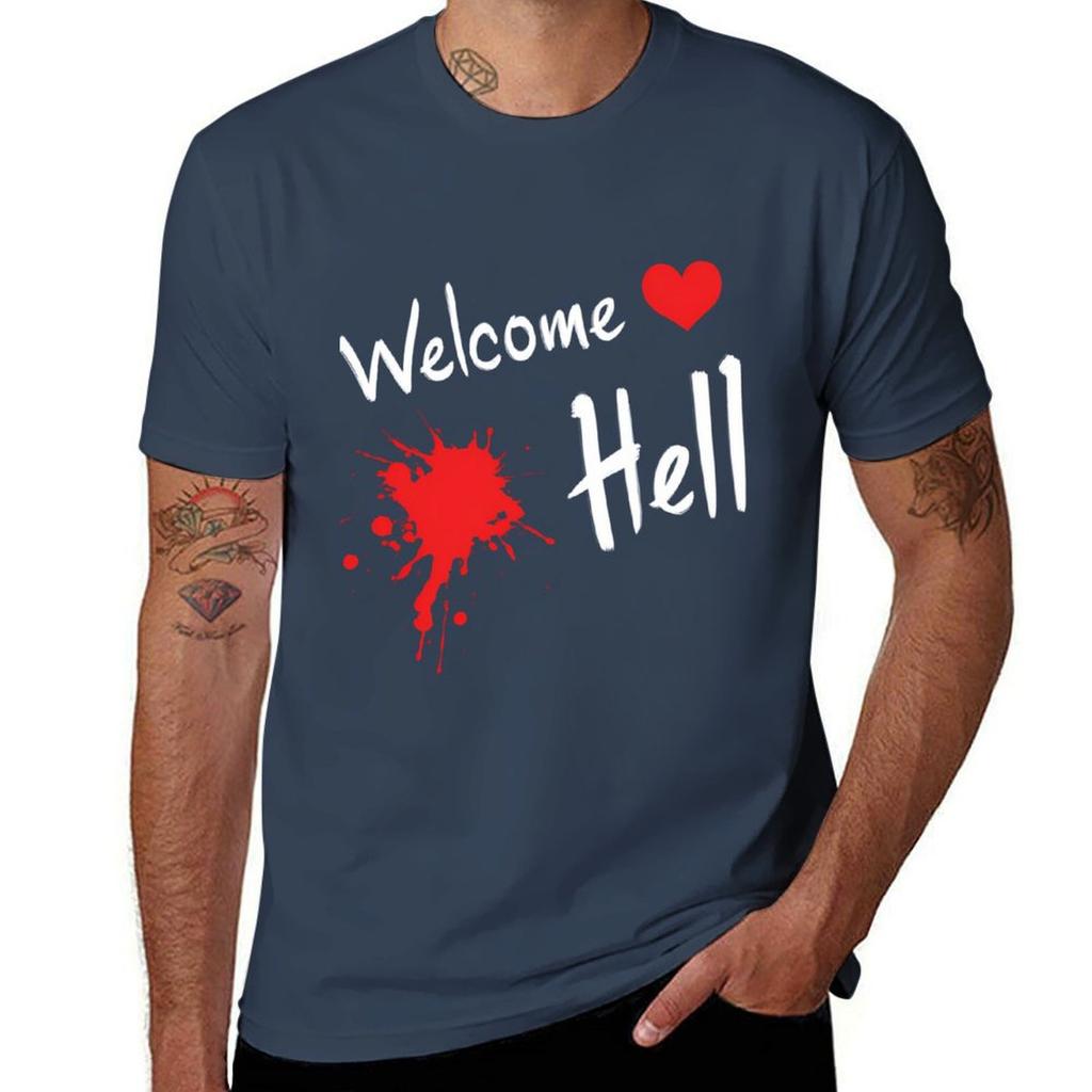 Touhou Project Welcome Hell T-Shirt t shirt man casual man t shirts cotton anime tshirt T-Shirt