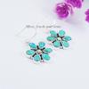 Natural Turquoise Dainty Earrings, Dangle Earrings, 925 Sterling Silver Earrings, Cluster Earring, Gemstone Earring, Birthday Earrings