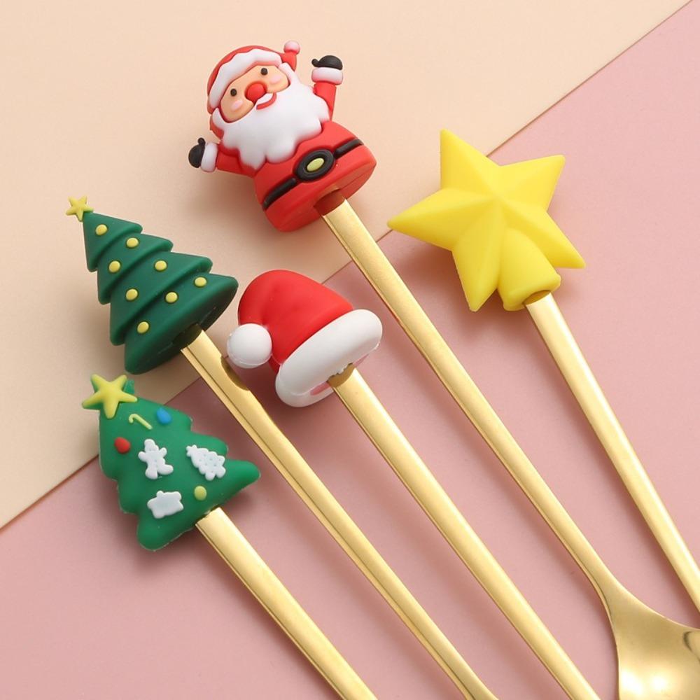 4/6pcs Stainless Steel Spoon Fork Set Gold Silver Coffee Tea Spoon Creative Tableware  Birthday Gift