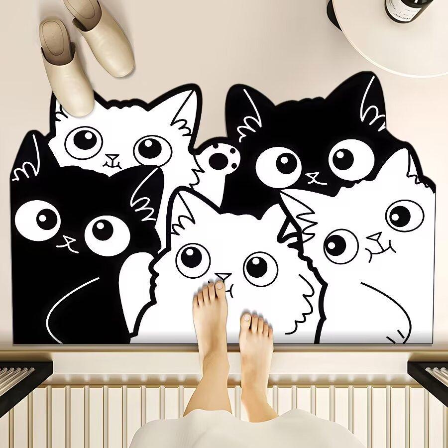 Diatom Mud Style Floor Mat Household Bathroom Floor Mat Entrance Door Mat Bathroom Absorbent Foot Mat