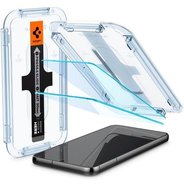 Szkło Do Etui + Aplikator Spigen Glas.tr Ez Fit Do Galaxy S23+, 2 Sztuki